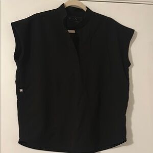FIGS small black Rafaela scrub top